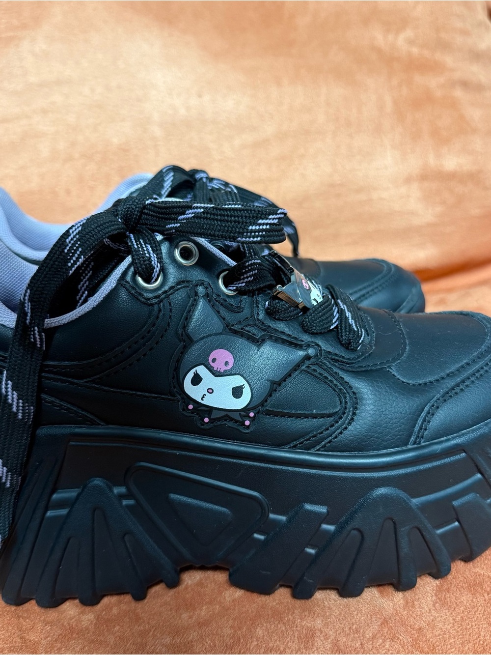 Bershka Black Platform Sneakers with Character Charm super beautiful